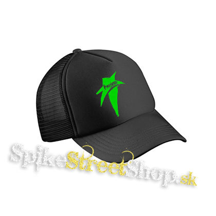 I SEE STAR - Green Star - čierna sieťkovaná šiltovka model "Trucker Cap"