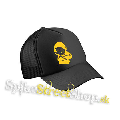 MARSHMELLO - Yellow Smile - čierna sieťkovaná šiltovka model "Trucker Cap"