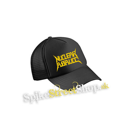 NUCLEAR ASSAULT - Logo Yellow - čierna sieťkovaná šiltovka model "Trucker Cap"