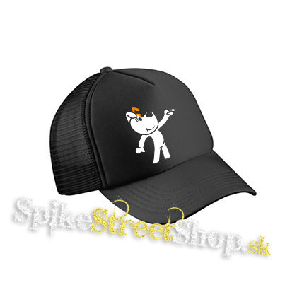 REX - čierna sieťkovaná šiltovka model "Trucker Cap"