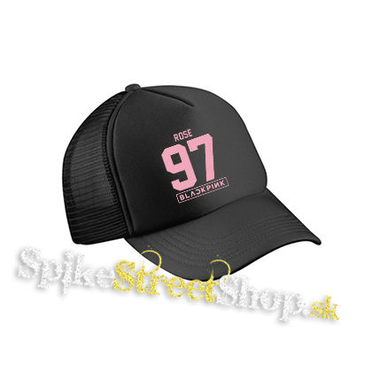 ROSÉ 97 - BLACKPINK - Pink Number Years - čierna sieťkovaná šiltovka model "Trucker Cap"