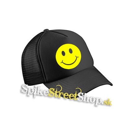 SMAJLÍK - čierna sieťkovaná šiltovka model "Trucker Cap"
