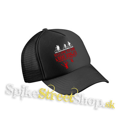 STRANGER THINGS - Welcome To The Upside Down - čierna sieťkovaná šiltovka model "Trucker Cap"