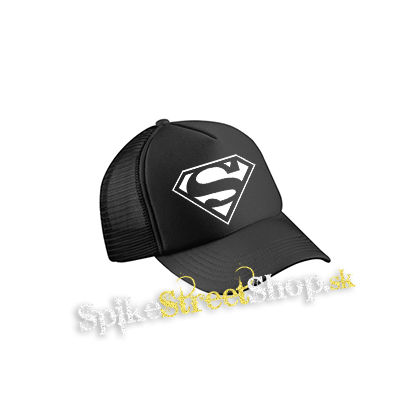 SUPERMAN - Logo - čierna sieťkovaná šiltovka model "Trucker Cap"
