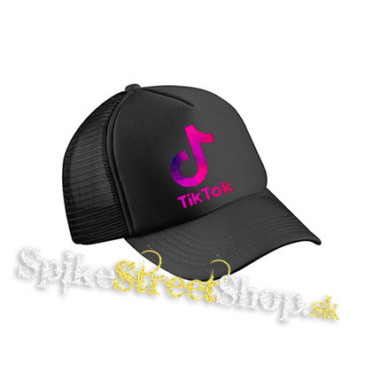 TIK TOK - Logo Rainbow - čierna sieťkovaná šiltovka model "Trucker Cap"