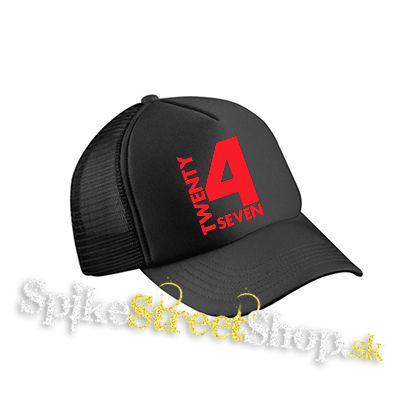 TWENTY FOR SEVEN - Logo - čierna sieťkovaná šiltovka model "Trucker Cap"