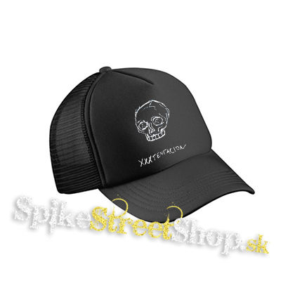 XXXTentacion - Logo Skull - čierna sieťkovaná šiltovka model "Trucker Cap"