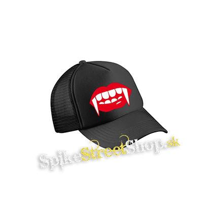 ZUBY UPÍRA - Vampire Teeth - čierna sieťkovaná šiltovka model "Trucker Cap"