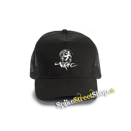 2 PAC - Portrait & Name - čierna bavlnená sieťkovaná šiltovka model "Trucker Cap"