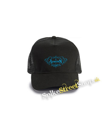ADDISON RAE - Logo - čierna bavlnená sieťkovaná šiltovka model "Trucker Cap"