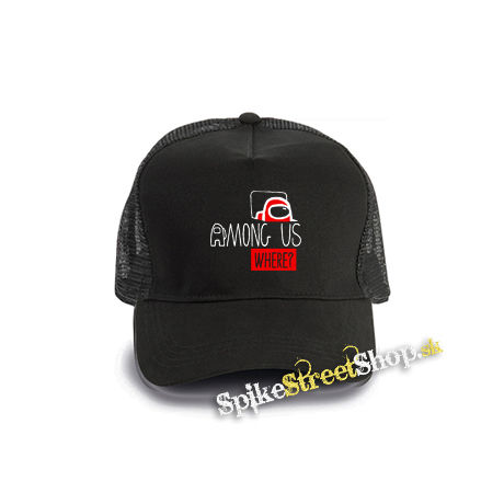 AMONG US - Where - čierna bavlnená sieťkovaná šiltovka model "Trucker Cap"