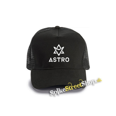 ASTRO - Logo - čierna bavlnená sieťkovaná šiltovka model "Trucker Cap"