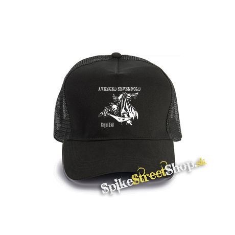 AVENGED SEVENFOLD - City Of Evil - čierna bavlnená sieťkovaná šiltovka model "Trucker Cap"