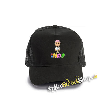 BBNO$ - Cartoon Colour Poster - čierna bavlnená sieťkovaná šiltovka model "Trucker Cap"