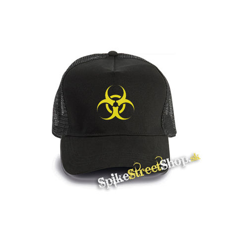 BIOHAZARD - Znak - čierna bavlnená sieťkovaná šiltovka model "Trucker Cap"
