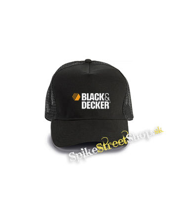 BLACK & DECKER - Logo - čierna bavlnená sieťkovaná šiltovka model "Trucker Cap"