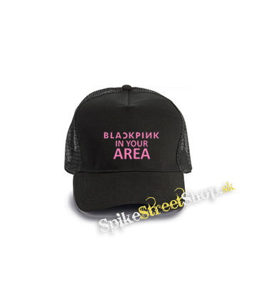 BLACKPINK - In Your Area Pink - čierna bavlnená sieťkovaná šiltovka model "Trucker Cap"