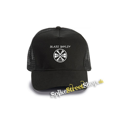 BLAZE BAYLEY - Logo - čierna bavlnená sieťkovaná šiltovka model "Trucker Cap"