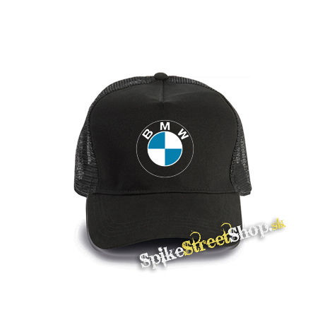 BMW - čierna bavlnená sieťkovaná šiltovka model "Trucker Cap"