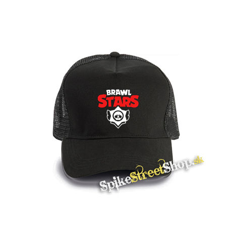 BRAWL STARS - Logo - čierna bavlnená sieťkovaná šiltovka model "Trucker Cap"