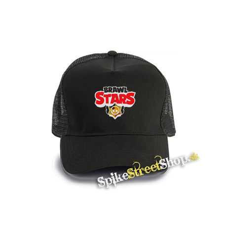 BRAWL STARS - Red Gold Logo - čierna bavlnená sieťkovaná šiltovka model "Trucker Cap"