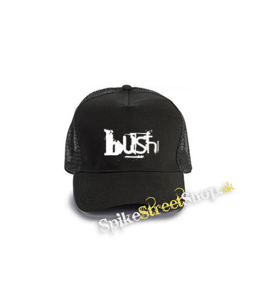 BUSH - Logo - čierna bavlnená sieťkovaná šiltovka model "Trucker Cap"