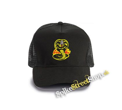COBRA KAI - Red Logo - čierna bavlnená sieťkovaná šiltovka model "Trucker Cap"