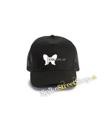 COLDPLAY - Butterfly Logo - čierna bavlnená sieťkovaná šiltovka model "Trucker Cap"