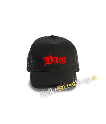 DIO - Logo Red - čierna bavlnená sieťkovaná šiltovka model "Trucker Cap"