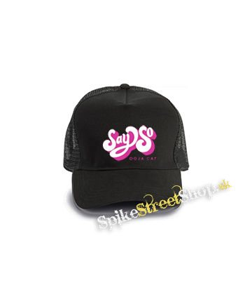 DOJA CAT - Say So - čierna bavlnená sieťkovaná šiltovka model "Trucker Cap"