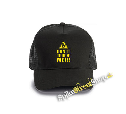DON'T TOUCH ME - čierna bavlnená sieťkovaná šiltovka model "Trucker Cap"
