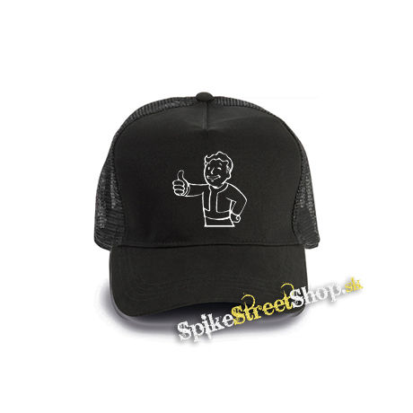 FALLOUT - Vault Boy - čierna bavlnená sieťkovaná šiltovka model "Trucker Cap"