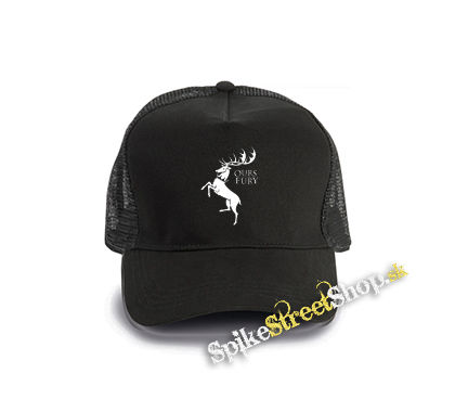 GAME OF THRONES - OURS IS THE FURY - House Baratheon - čierna bavlnená sieťkovaná šiltovka model "Trucker Cap"