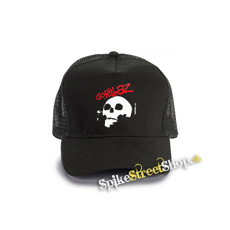 GORILLAZ - Skull - čierna bavlnená sieťkovaná šiltovka model "Trucker Cap"