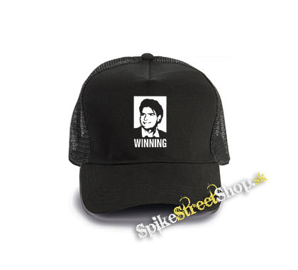 CHARLIE SHEEN - Winning - čierna bavlnená sieťkovaná šiltovka model "Trucker Cap"