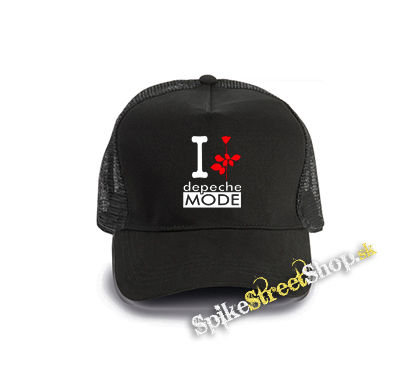 I LOVE DEPECHE MODE - čierna bavlnená sieťkovaná šiltovka model "Trucker Cap"