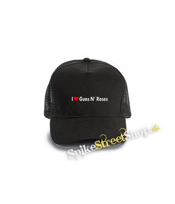 I LOVE GUNS N ROSES - čierna bavlnená sieťkovaná šiltovka model "Trucker Cap"