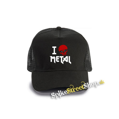I LOVE METAL - čierna bavlnená sieťkovaná šiltovka model "Trucker Cap"