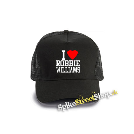 I LOVE ROBBIE WILLIAMS - čierna bavlnená sieťkovaná šiltovka model "Trucker Cap"