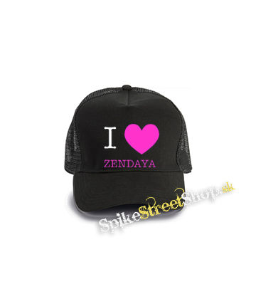 I LOVE ZENDAYA - čierna bavlnená sieťkovaná šiltovka model "Trucker Cap"