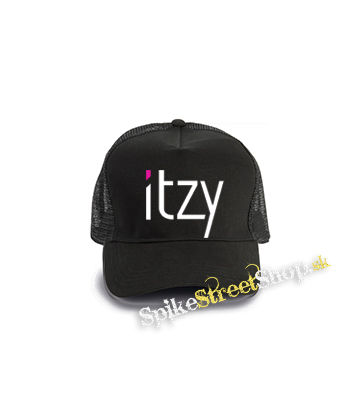 ITZY - Logo - čierna bavlnená sieťkovaná šiltovka model "Trucker Cap"