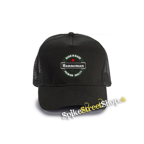 JEFF HANNEMAN - Hanneman Badge Trace - čierna bavlnená sieťkovaná šiltovka model "Trucker Cap"