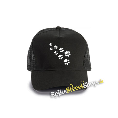 LABKY - PAWS - čierna bavlnená sieťkovaná šiltovka model "Trucker Cap"