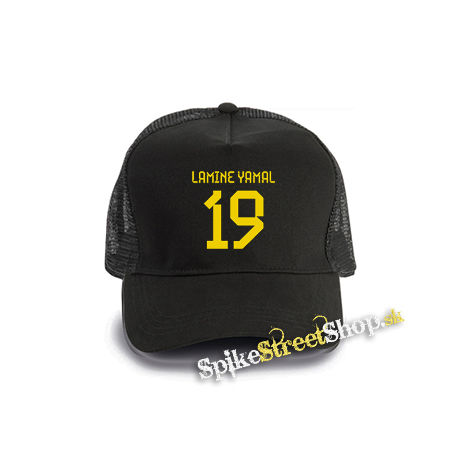 LAMINE YAMAL - 19 - čierna bavlnená sieťkovaná šiltovka model "Trucker Cap"