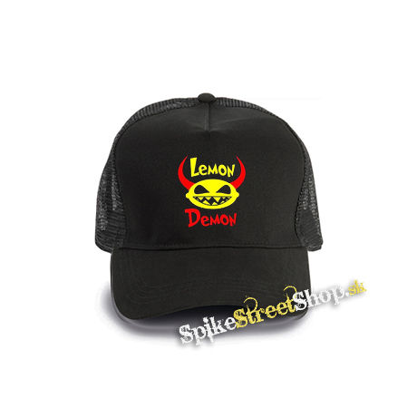 LEMON DEMON - Logo - čierna bavlnená sieťkovaná šiltovka model "Trucker Cap"