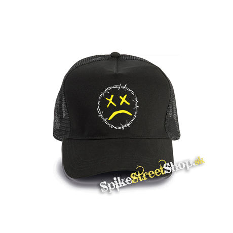 LIL PUMP - Unhappy - čierna bavlnená sieťkovaná šiltovka model "Trucker Cap"