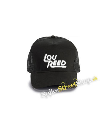 LOU REED - Logo - čierna bavlnená sieťkovaná šiltovka model "Trucker Cap"