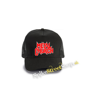 METAL CHURCH - Logo Red White - čierna bavlnená sieťkovaná šiltovka model "Trucker Cap"