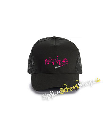NEW YORK DOLLS - Logo - čierna bavlnená sieťkovaná šiltovka model "Trucker Cap"