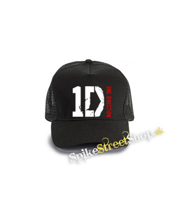 ONE DIRECTION - Red Logo - čierna bavlnená sieťkovaná šiltovka model "Trucker Cap"